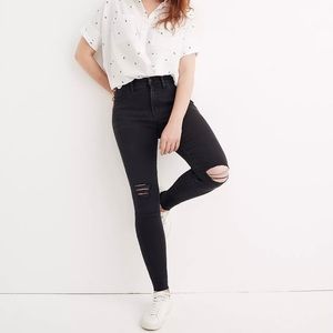 Madewell High Riser Skinny Jean in Black Sea